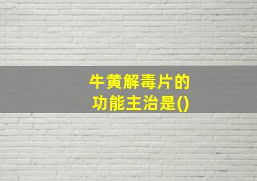 牛黄解毒片的功能主治是()