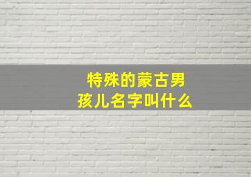 特殊的蒙古男孩儿名字叫什么