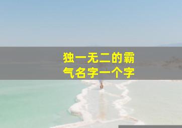 独一无二的霸气名字一个字