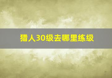 猎人30级去哪里练级