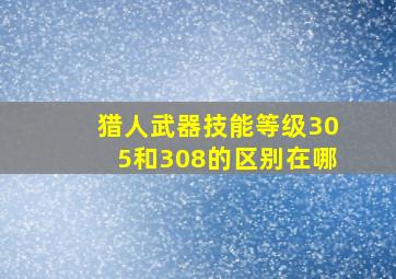 猎人武器技能等级305和308的区别在哪