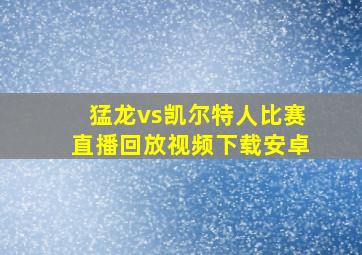 猛龙vs凯尔特人比赛直播回放视频下载安卓