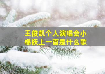 王俊凯个人演唱会小棉袄上一首是什么歌