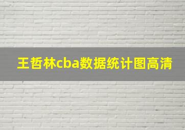 王哲林cba数据统计图高清