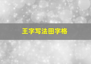 王字写法田字格