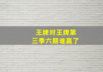 王牌对王牌第三季六期谁赢了