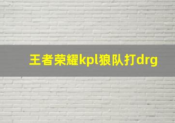 王者荣耀kpl狼队打drg