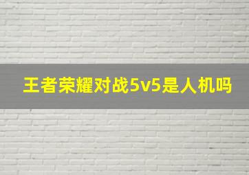 王者荣耀对战5v5是人机吗