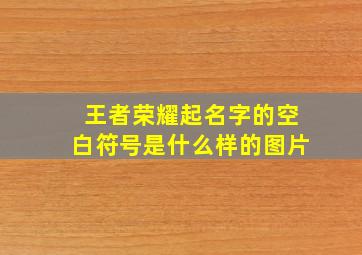 王者荣耀起名字的空白符号是什么样的图片