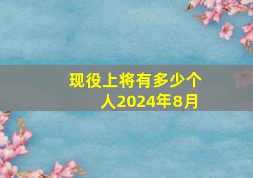 现役上将有多少个人2024年8月