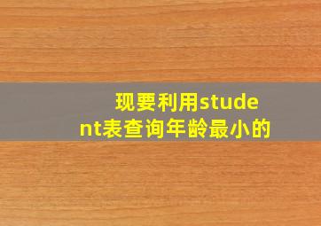 现要利用student表查询年龄最小的