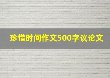 珍惜时间作文500字议论文