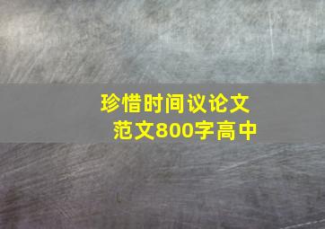 珍惜时间议论文范文800字高中