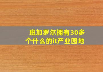 班加罗尔拥有30多个什么的it产业园地