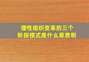 理性组织变革的三个阶段模式是什么意思啊