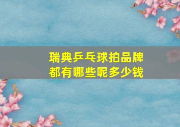 瑞典乒乓球拍品牌都有哪些呢多少钱