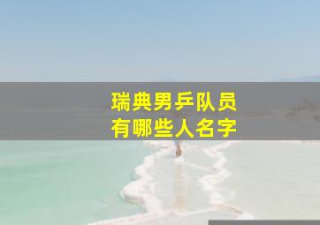 瑞典男乒队员有哪些人名字