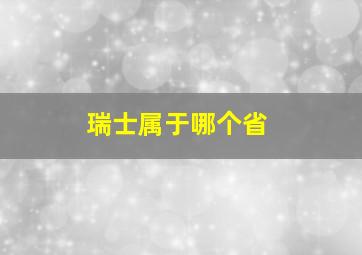 瑞士属于哪个省