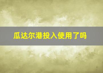 瓜达尔港投入使用了吗