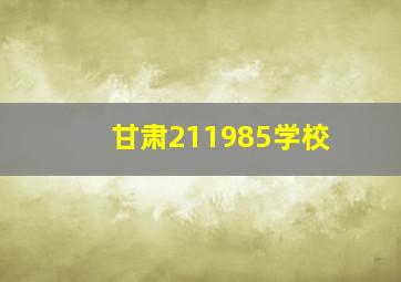 甘肃211985学校