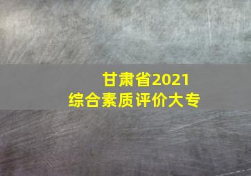 甘肃省2021综合素质评价大专