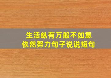 生活纵有万般不如意依然努力句子说说短句