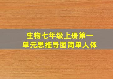 生物七年级上册第一单元思维导图简单人体