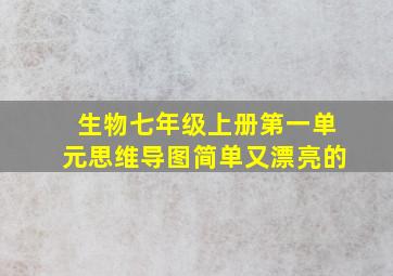 生物七年级上册第一单元思维导图简单又漂亮的