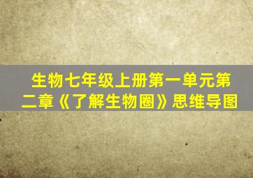 生物七年级上册第一单元第二章《了解生物圈》思维导图