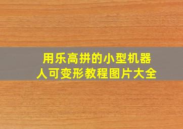 用乐高拼的小型机器人可变形教程图片大全