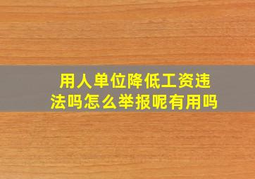 用人单位降低工资违法吗怎么举报呢有用吗