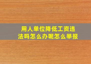 用人单位降低工资违法吗怎么办呢怎么举报