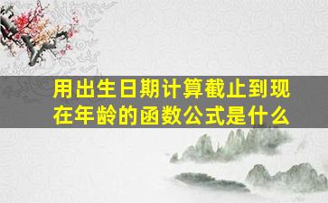 用出生日期计算截止到现在年龄的函数公式是什么