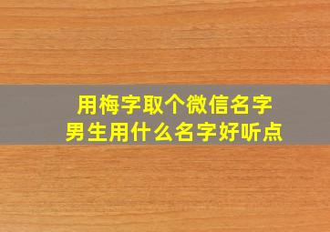 用梅字取个微信名字男生用什么名字好听点