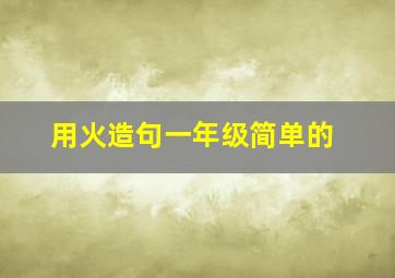 用火造句一年级简单的