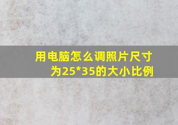 用电脑怎么调照片尺寸为25*35的大小比例