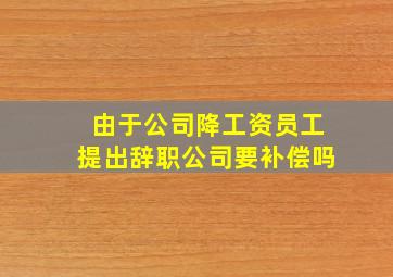 由于公司降工资员工提出辞职公司要补偿吗