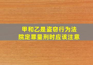 甲和乙是盗窃行为法院定罪量刑时应该注意