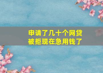 申请了几十个网贷被拒现在急用钱了