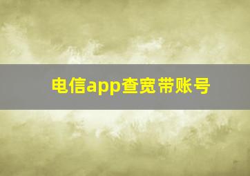 电信app查宽带账号