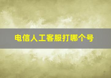 电信人工客服打哪个号