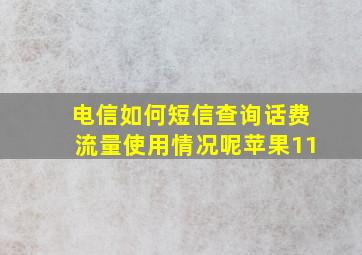 电信如何短信查询话费流量使用情况呢苹果11