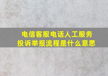 电信客服电话人工服务投诉举报流程是什么意思