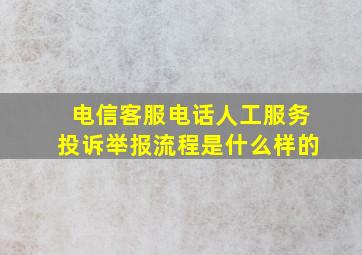 电信客服电话人工服务投诉举报流程是什么样的