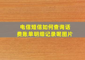 电信短信如何查询话费账单明细记录呢图片