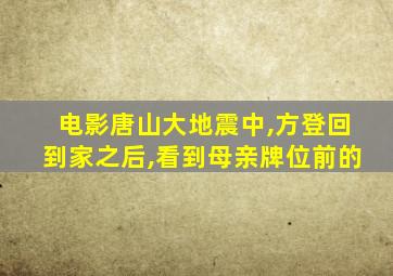 电影唐山大地震中,方登回到家之后,看到母亲牌位前的