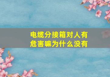 电缆分接箱对人有危害嘛为什么没有