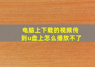 电脑上下载的视频传到u盘上怎么播放不了