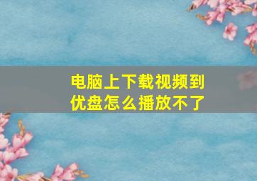 电脑上下载视频到优盘怎么播放不了