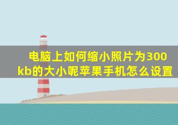 电脑上如何缩小照片为300kb的大小呢苹果手机怎么设置